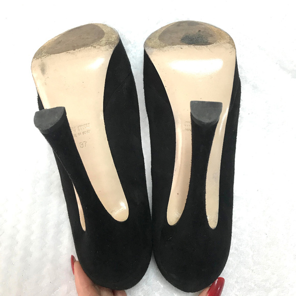 Auc Miu Miu Black Calzture Dona Suede Pumps 7 - Picture 5 of 7